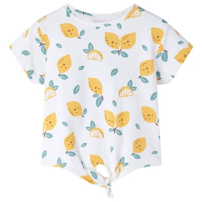 Tricou pentru copii cu tiv tip cravată, ecru, 92 foto