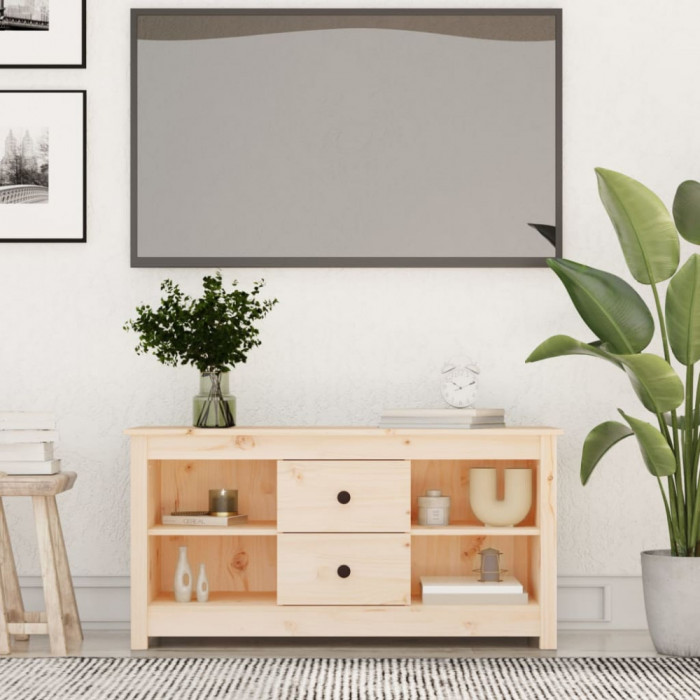 Comoda TV, 103x36,5x52 cm, lemn masiv de pin