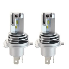 Set 2 LED-uri Auto Techstar&reg; M3, H4, 40w, 8000 Lumeni, 6500K, AUTO, 12-24 Volti, ZES, Canbus, Miez Cupru, Radiator Aluminiu