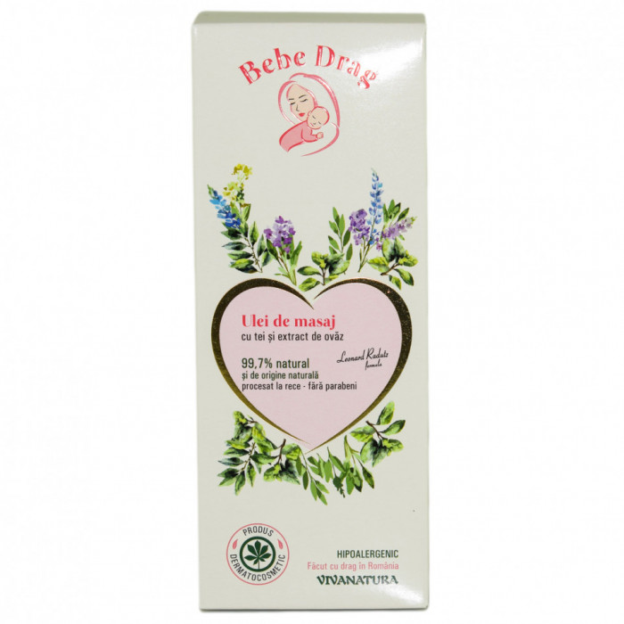 Ulei masaj cu tei si extract de ovaz &quot;bebe drag&quot; 250ml viva natura