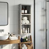 vidaXL Dulap de perete pentru baie cu raft Sonoma gri 20 x 10 x 50 cm 889284