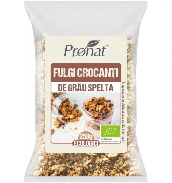 Fulgi crocanti bio de grau spelta 250g Pronat