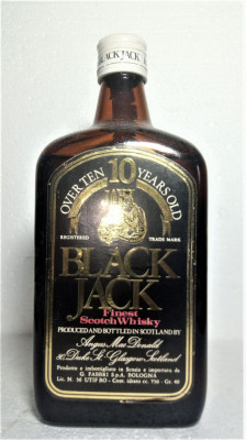 RARE WHISKY BLACK JACK, 10 YO, CL 75 GR, 40, ANI 60/70 IMP. FABBRI ITALY foto