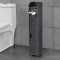 [en.casa]&reg; Dulap baie Leoban DG, 80 x 15 x 15 cm, WPC/gri inchis cu suport pentru hartie WC HausGarden Leisure
