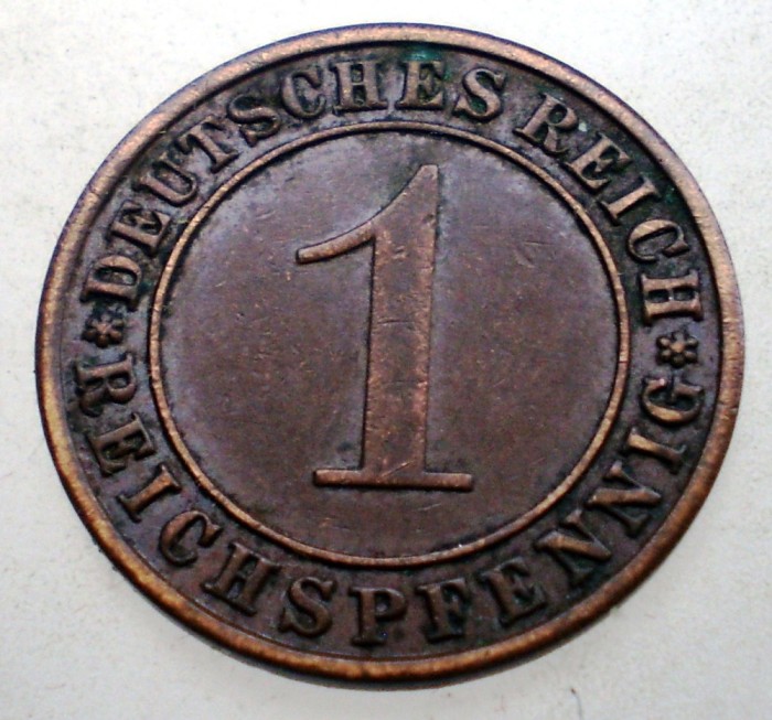 B.306 GERMANIA WEIMAR 1 REICHSPFENNIG 1936 A