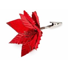 Craciunita artificiala cu clips rosie &Oslash; 13 cm x 10 H