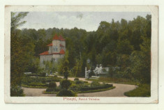 cp Pitesti : Parcul Trivalea - circulata 1923, timbre foto