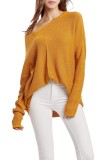 Tricou lung de damă cu m&acirc;neci lungi, tricotat subțire, simplu, cu umeri goi, pentru primăvară/toamnă/iarnă