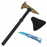Cumpara ieftin Set topor Survivor si briceag sirena rainbow DEPOX&reg;, Desert Camo, 39 cm/15 cm