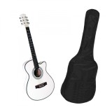 Cumpara ieftin Chitara clasica din lemn 95 cm, alb clasic, husa nylon inclusa