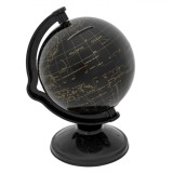 Pusculita Glob Pamantesc, 10x16cm, Plastic, Negru cu Detalii Aurii