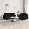 VidaXL Set de canapele cu perne, 2 piese, negru, material textil 3202106