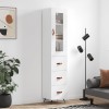 Gossi dulap inalt, alb, 34,5x34x180 cm, lemn prelucrat