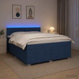 Cumpara ieftin Pat boxspring cu saltea albastru 160 x 200 cm Tesatura
