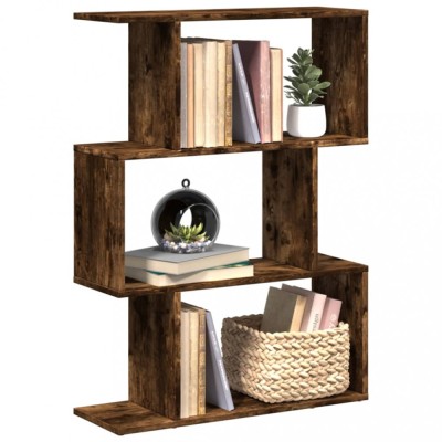 vidaXL Bibliotecă/separator 3 niveluri stejar fumuriu 70x24x97 cm lemn 858115 foto