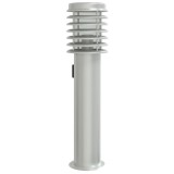 Cumpara ieftin Lampa exterioara de podea cu priza, argintiu, 60 cm, otel inox