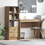 vidaXL Birou cu sertar cu raft cu depozitare 2 pcs Stejar Artizanal 3337328