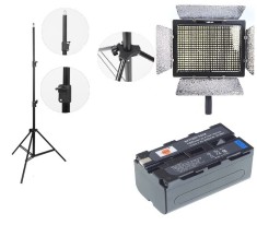 Kit lumina continua Lampa Yongnuo YN600L+ 2x Acumulatori Dste NP F+ incarcator + stativ 270CM foto