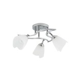 Cumpara ieftin Lustra Erste Tania Crom + Alb, 3xE27, 60W, Abajur Sticla, Metal, 400x400x280 mm