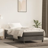 Gossi saltea cu arcuri buzunar de copii, gri inchis 80x160 cm catifea