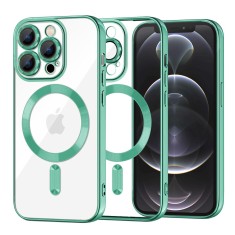 Husa premium iPhone 12 Pro Techsuit Luxury Crystal MagSafe, verde deschis foto