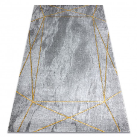 Exclusiv EMERALD covor 1022 glamour, stilat, geometric, marmură gri / aur, 140x190 cm