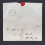 Great Britain 1845 Postal History Rare Pre-Stamp Cover + Content Hereford D.933