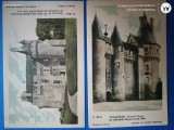 grup doua carti postale ,castele din Franta