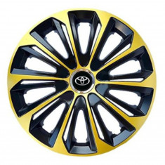 Set 4 Capace Roti pentru Toyota, Extra Strong Gold & Black, R16