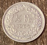 C50 - Moneda foarte veche - Elvetia - 1/2 franci - 1968
