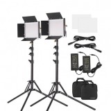 Kit 2 Panouri Bi-Color 660 LED,trepiezi 200 cm,2 gentute transport - Andoer, Dactylion