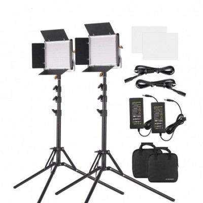 Panouri Bi-color 660 LED Video Kit + 2x trepied + accesorii Andoer foto
