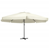 Umbrela de soare cu stalp aluminiu, alb nisipiu, 600 cm GartenMobel Dekor, vidaXL