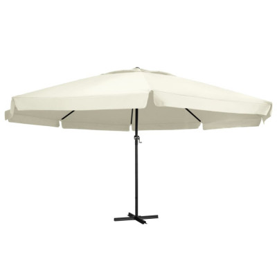 vidaXL Umbrelă de soare cu st&amp;acirc;lp aluminiu, alb nisipiu, 600 cm foto