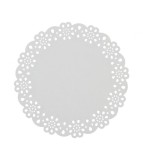 Set 100 de hartie dantelata alba, pentru platouri, rotunde, 27 cm