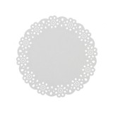 Set 100 de hartie dantelata alba, pentru platouri, rotunde, 27 cm