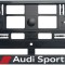 Set 2 bucati, suport numar inmatriculare Carbon, Audi Sport