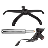 Cumpara ieftin Set placuta balans metalica 22 cm x 15 cm, baza 64 cm si cilindru piston, gaz, pentru scaune birou, argintiu, 35 cm