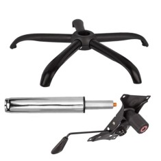 Set placuta balans metalica 22 cm x 15 cm, baza 64 cm si cilindru piston, gaz, pentru scaune birou, argintiu, 35 cm