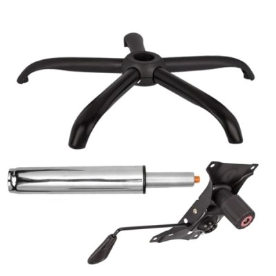 Set placuta balans metalica 22 cm x 15 cm, baza 64 cm si cilindru piston, gaz, pentru scaune birou, argintiu, 35 cm foto