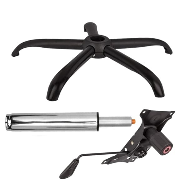 Set placuta balans metalica 22 cm x 15 cm, baza 64 cm si cilindru piston, gaz, pentru scaune birou, argintiu, 35 cm