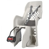 Scaun bicicleta copii Polisport Joy FF, montare cadru, 9-22kg, crem/gri, protectie picioare, reflectorizant, omologat EN 14344