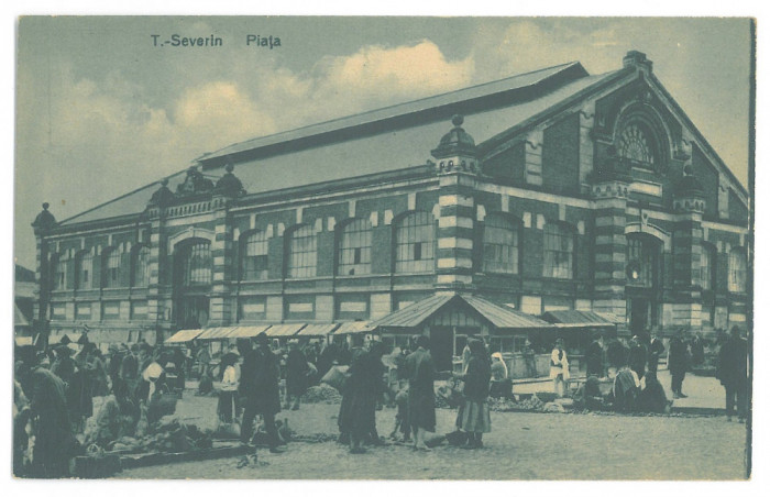 1513 - TURNU-SEVERIN, Market, Romania - old postcard - unused