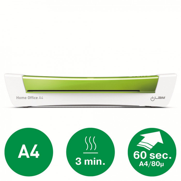 Laminator Leitz Ilam Home Office, A4, Kit Folii Laminare Inclus, Verde