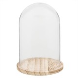 Cumpara ieftin Platou decorativ lemn natur sticla transparenta 17x25 cm