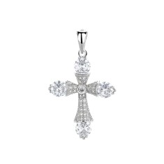 Pandantiv argint 925, JW1279, model cruce, placat cu rodiu