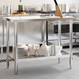 Cumpara ieftin Masă de lucru pentru bucătărie, 110x55x85 cm, oțel inoxidabil