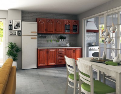 Bucatarie Tiulpan MDF Calvados 2.0m, Blat Intreg foto