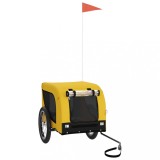 Cumpara ieftin Remorca bicicleta animale companie, galben/negru, oxford/fier