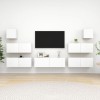 Gossi set dulapuri tv, 7 piese, alb, lemn prelucrat